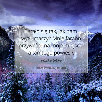 Picture 07 - Rodzaju 41:13 POLUBG - I stało się tak, jak nam wytłumaczył: Mnie - Bible Verse Picture