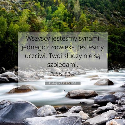 Picture 07 - Rodzaju 42:11 POLUBG - Wszyscy jesteśmy synami jednego człowieka. - Bible Verse Picture