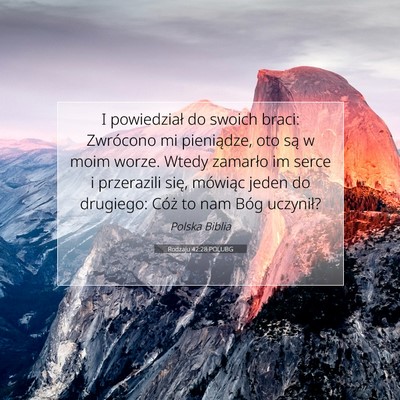 Picture 07 - Rodzaju 42:28 POLUBG - I powiedział do swoich braci: Zwrócono mi - Bible Verse Picture