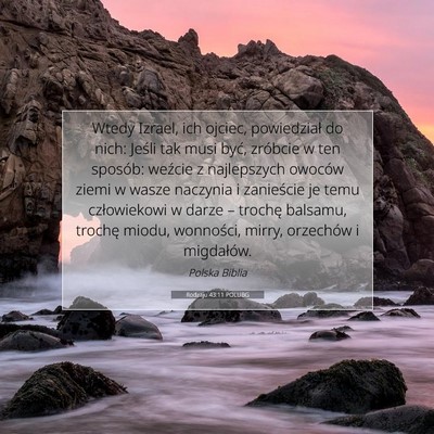 Picture 07 - Rodzaju 43:11 POLUBG - Wtedy Izrael, ich ojciec, powiedział do nich: - Bible Verse Picture