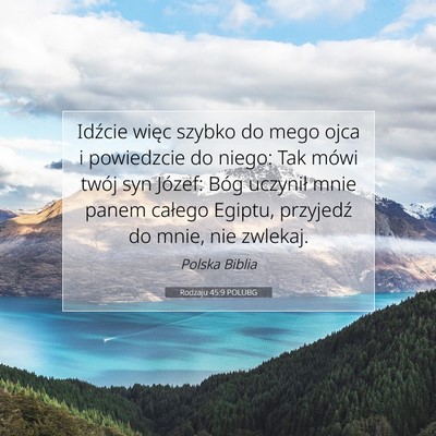Picture 07 - Rodzaju 45:9 POLUBG - Idźcie więc szybko do mego ojca i powiedzcie do - Bible Verse Picture