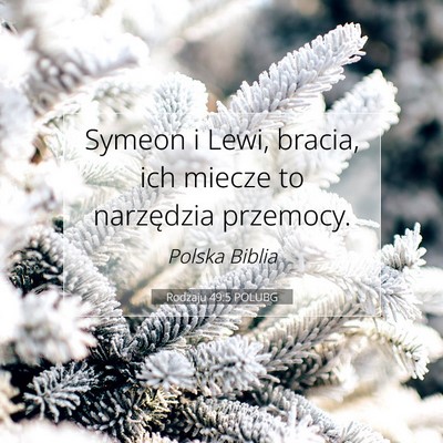 Picture 07 - Rodzaju 49:5 POLUBG - Symeon i Lewi, bracia, ich miecze to narzędzia - Bible Verse Picture