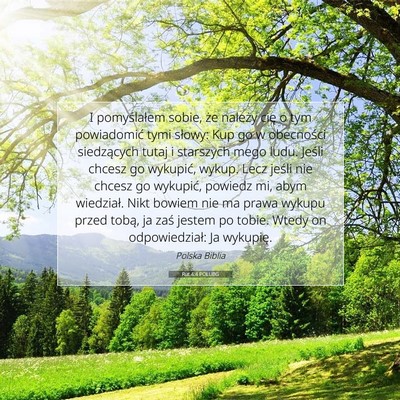 Picture 07 - Rut 4:4 POLUBG - I pomyślałem sobie, że należy cię o tym - Bible Verse Picture