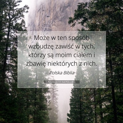 Picture 07 - Rzymian 11:14 POLUBG - Może w ten sposób wzbudzę zawiść w tych, - Bible Verse Picture