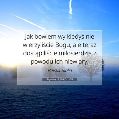 Picture 07 - Rzymian 11:30 POLUBG - Jak bowiem wy kiedyś nie wierzyliście Bogu, ale - Bible Verse Picture