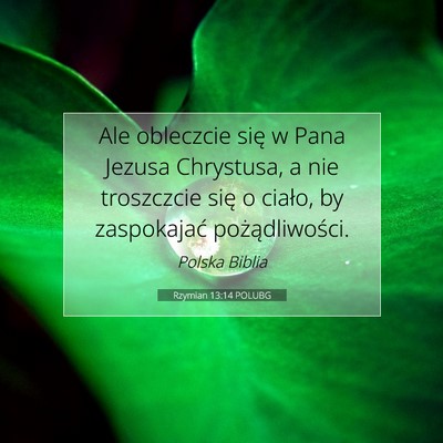 Picture 07 - Rzymian 13:14 POLUBG - Ale obleczcie się w Pana Jezusa Chrystusa, a nie - Bible Verse Picture