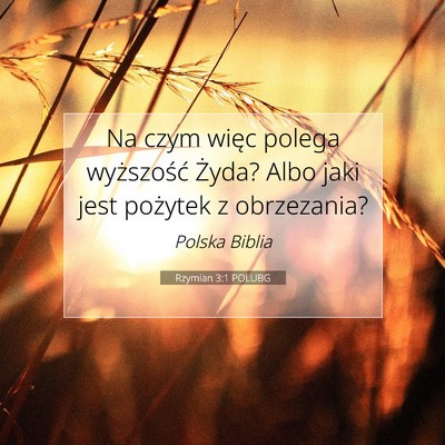 Picture 07 - Rzymian 3:1 POLUBG - Na czym więc polega wyższość Żyda? Albo jaki - Bible Verse Picture