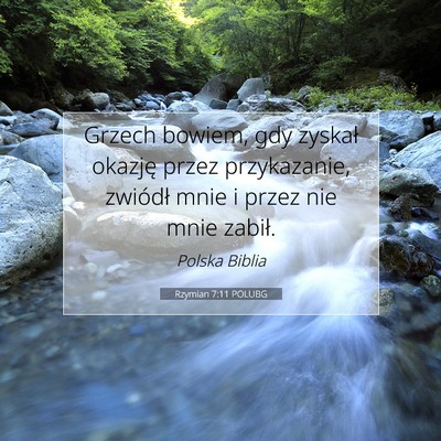 Picture 07 - Rzymian 7:11 POLUBG - Grzech bowiem, gdy zyskał okazję przez - Bible Verse Picture