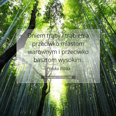 Picture 07 - Sofoniasza 1:16 POLUBG - Dniem trąby i trąbienia przeciwko miastom - Bible Verse Picture