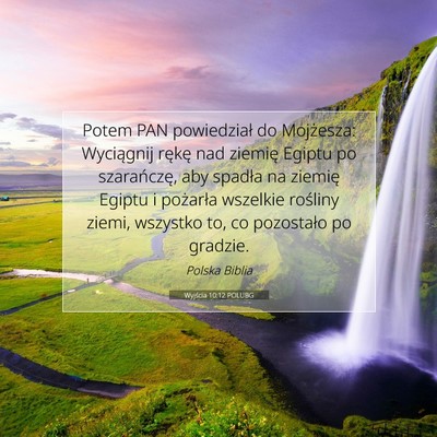 Picture 07 - Wyjścia 10:12 POLUBG - Potem PAN powiedział do Mojżesza: Wyciągnij - Bible Verse Picture