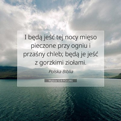 Picture 07 - Wyjścia 12:8 POLUBG - I będą jeść tej nocy mięso pieczone przy - Bible Verse Picture