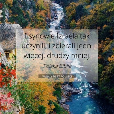 Picture 07 - Wyjścia 16:17 POLUBG - I synowie Izraela tak uczynili, i zbierali jedni - Bible Verse Picture