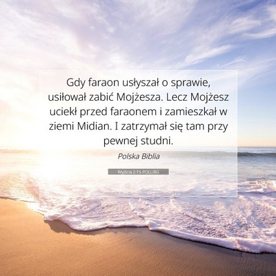 Picture 07 - Wyjścia 2:15 POLUBG - Gdy faraon usłyszał o sprawie, usiłował - Bible Verse Picture