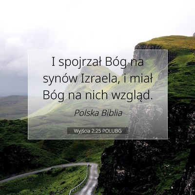 Picture 07 - Wyjścia 2:25 POLUBG - I spojrzał Bóg na synów Izraela, i miał Bóg - Bible Verse Picture