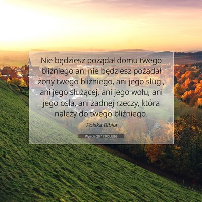 Picture 07 - Wyjścia 20:17 POLUBG - Nie będziesz pożądał domu twego bliźniego - Bible Verse Picture