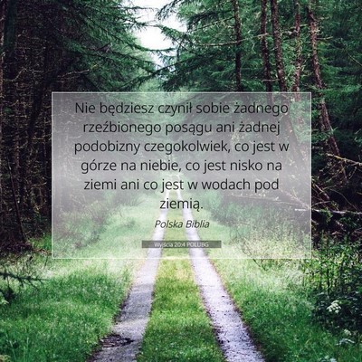 Picture 07 - Wyjścia 20:4 POLUBG - Nie będziesz czynił sobie żadnego rzeźbionego - Bible Verse Picture