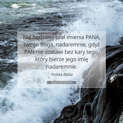 Picture 07 - Wyjścia 20:7 POLUBG - Nie będziesz brał imienia PANA, twego Boga, - Bible Verse Picture