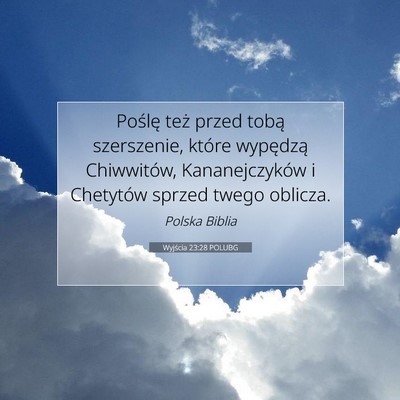 Picture 07 - Wyjścia 23:28 POLUBG - Poślę też przed tobą szerszenie, które - Bible Verse Picture