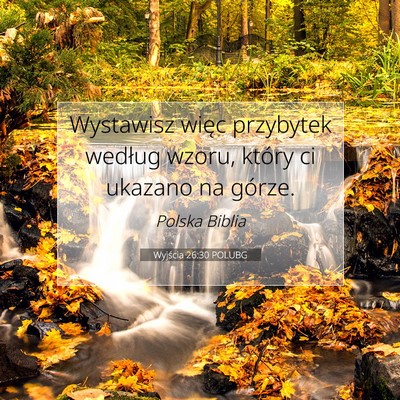 Picture 07 - Wyjścia 26:30 POLUBG - Wystawisz więc przybytek według wzoru, który - Bible Verse Picture