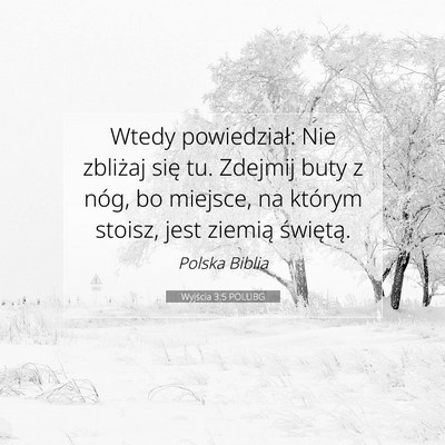 Picture 07 - Wyjścia 3:5 POLUBG - Wtedy powiedział: Nie zbliżaj się tu. Zdejmij - Bible Verse Picture