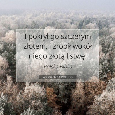 Picture 07 - Wyjścia 37:11 POLUBG - I pokrył go szczerym złotem, i zrobił wokół - Bible Verse Picture