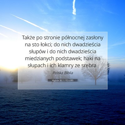 Picture 07 - Wyjścia 38:11 POLUBG - Także po stronie północnej zasłony na sto - Bible Verse Picture
