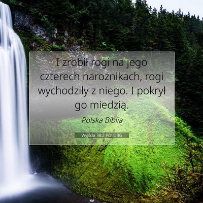 Picture 07 - Wyjścia 38:2 POLUBG - I zrobił rogi na jego czterech narożnikach, - Bible Verse Picture