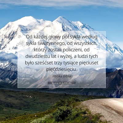 Picture 07 - Wyjścia 38:26 POLUBG - Od każdej głowy pół sykla według sykla - Bible Verse Picture
