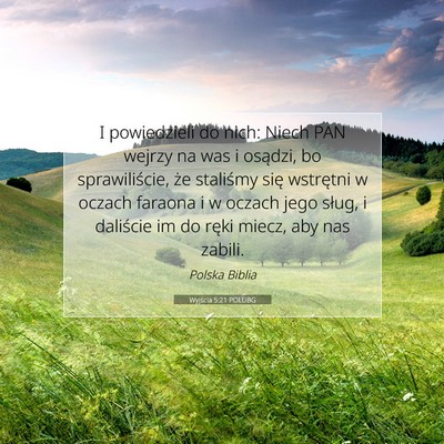 Picture 07 - Wyjścia 5:21 POLUBG - I powiedzieli do nich: Niech PAN wejrzy na was i - Bible Verse Picture