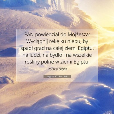 Picture 07 - Wyjścia 9:22 POLUBG - PAN powiedział do Mojżesza: Wyciągnij rękę - Bible Verse Picture
