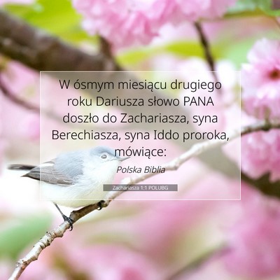 Picture 07 - Zachariasza 1:1 POLUBG - W ósmym miesiącu drugiego roku Dariusza słowo - Bible Verse Picture
