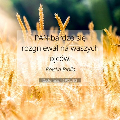Picture 07 - Zachariasza 1:2 POLUBG - PAN bardzo się rozgniewał na waszych - Bible Verse Picture