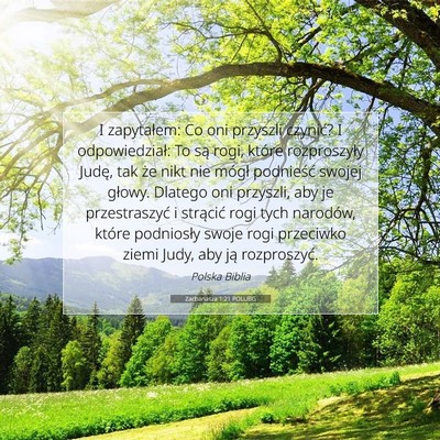 Picture 07 - Zachariasza 1:21 POLUBG - I zapytałem: Co oni przyszli czynić? I - Bible Verse Picture