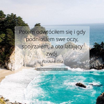 Picture 07 - Zachariasza 5:1 POLUBG - Potem odwróciłem się i gdy podniosłem swe - Bible Verse Picture