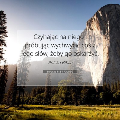 Picture 07 - Łukasza 11:54 POLUBG - Czyhając na niego i próbując wychwycić coś z - Bible Verse Picture