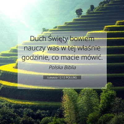 Picture 07 - Łukasza 12:12 POLUBG - Duch Święty bowiem nauczy was w tej właśnie - Bible Verse Picture