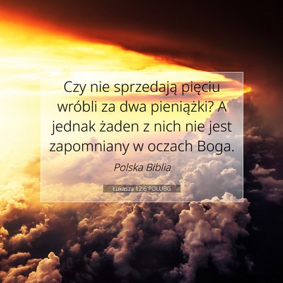 Picture 07 - Łukasza 12:6 POLUBG - Czy nie sprzedają pięciu wróbli za dwa - Bible Verse Picture