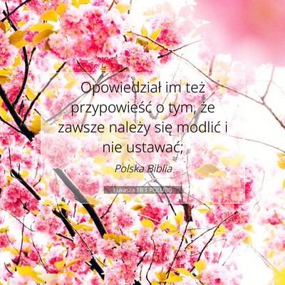 Picture 07 - Łukasza 18:1 POLUBG - Opowiedział im też przypowieść o tym, że - Bible Verse Picture
