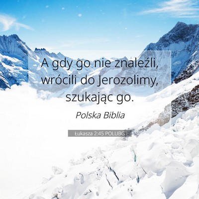 Picture 07 - Łukasza 2:45 POLUBG - A gdy go nie znaleźli, wrócili do Jerozolimy, - Bible Verse Picture