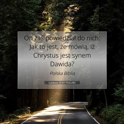 Picture 07 - Łukasza 20:41 POLUBG - On zaś powiedział do nich: Jak to jest, że - Bible Verse Picture