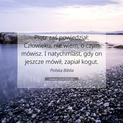 Picture 07 - Łukasza 22:60 POLUBG - Piotr zaś powiedział: Człowieku, nie wiem, o - Bible Verse Picture