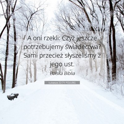 Picture 07 - Łukasza 22:71 POLUBG - A oni rzekli: Czyż jeszcze potrzebujemy - Bible Verse Picture