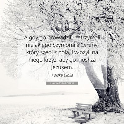 Picture 07 - Łukasza 23:26 POLUBG - A gdy go prowadzili, zatrzymali niejakiego - Bible Verse Picture