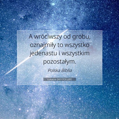 Picture 07 - Łukasza 24:9 POLUBG - A wróciwszy od grobu, oznajmiły to wszystko - Bible Verse Picture