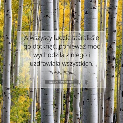 Picture 07 - Łukasza 6:19 POLUBG - A wszyscy ludzie starali się go dotknąć, - Bible Verse Picture