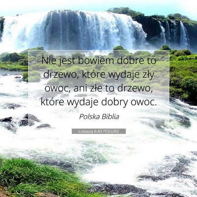Picture 07 - Łukasza 6:43 POLUBG - Nie jest bowiem dobre to drzewo, które wydaje - Bible Verse Picture