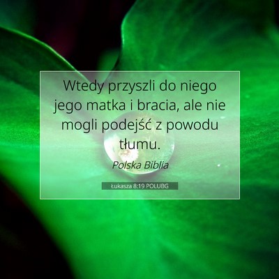 Picture 07 - Łukasza 8:19 POLUBG - Wtedy przyszli do niego jego matka i bracia, ale - Bible Verse Picture