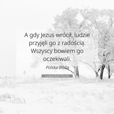 Picture 07 - Łukasza 8:40 POLUBG - A gdy Jezus wrócił, ludzie przyjęli go z - Bible Verse Picture