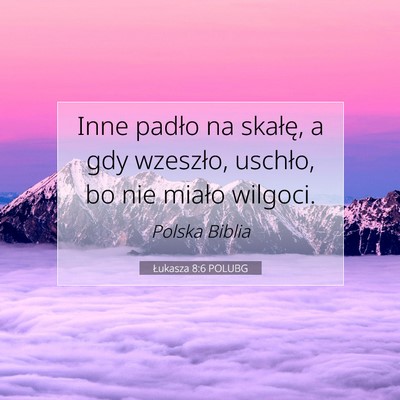 Picture 07 - Łukasza 8:6 POLUBG - Inne padło na skałę, a gdy wzeszło, uschło, - Bible Verse Picture