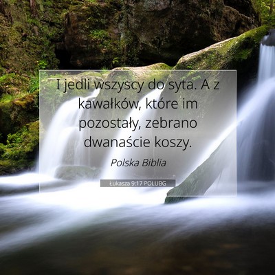 Picture 07 - Łukasza 9:17 POLUBG - I jedli wszyscy do syta. A z kawałków, które - Bible Verse Picture